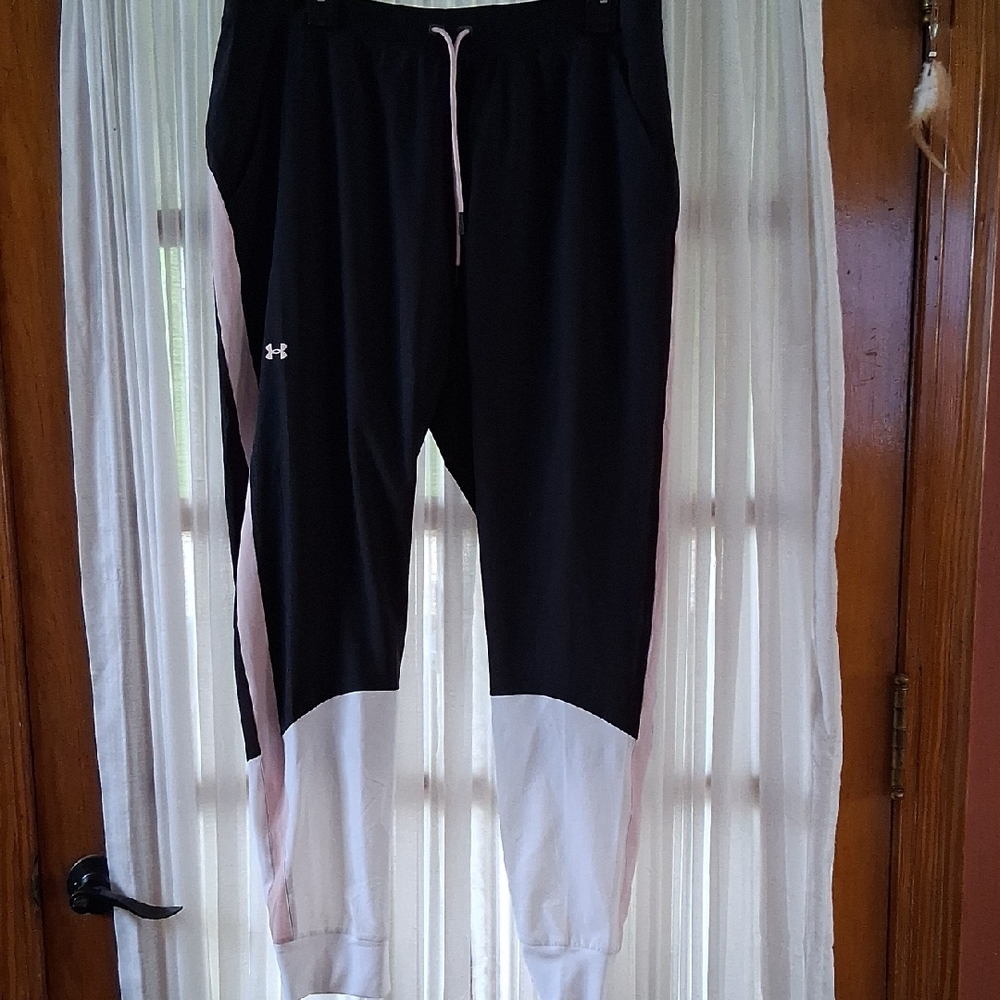 Under Armour Black, White & Pink Athletic Joggers
